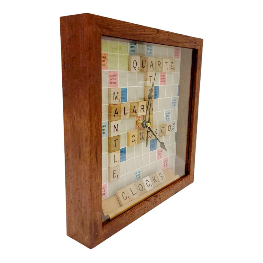 Clock - Vintage Game Board (Word Scramble) by Crafty Earth Monkey