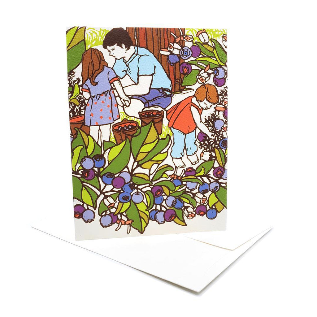 Card - All Occasion - Blueberry Picking by Little Green