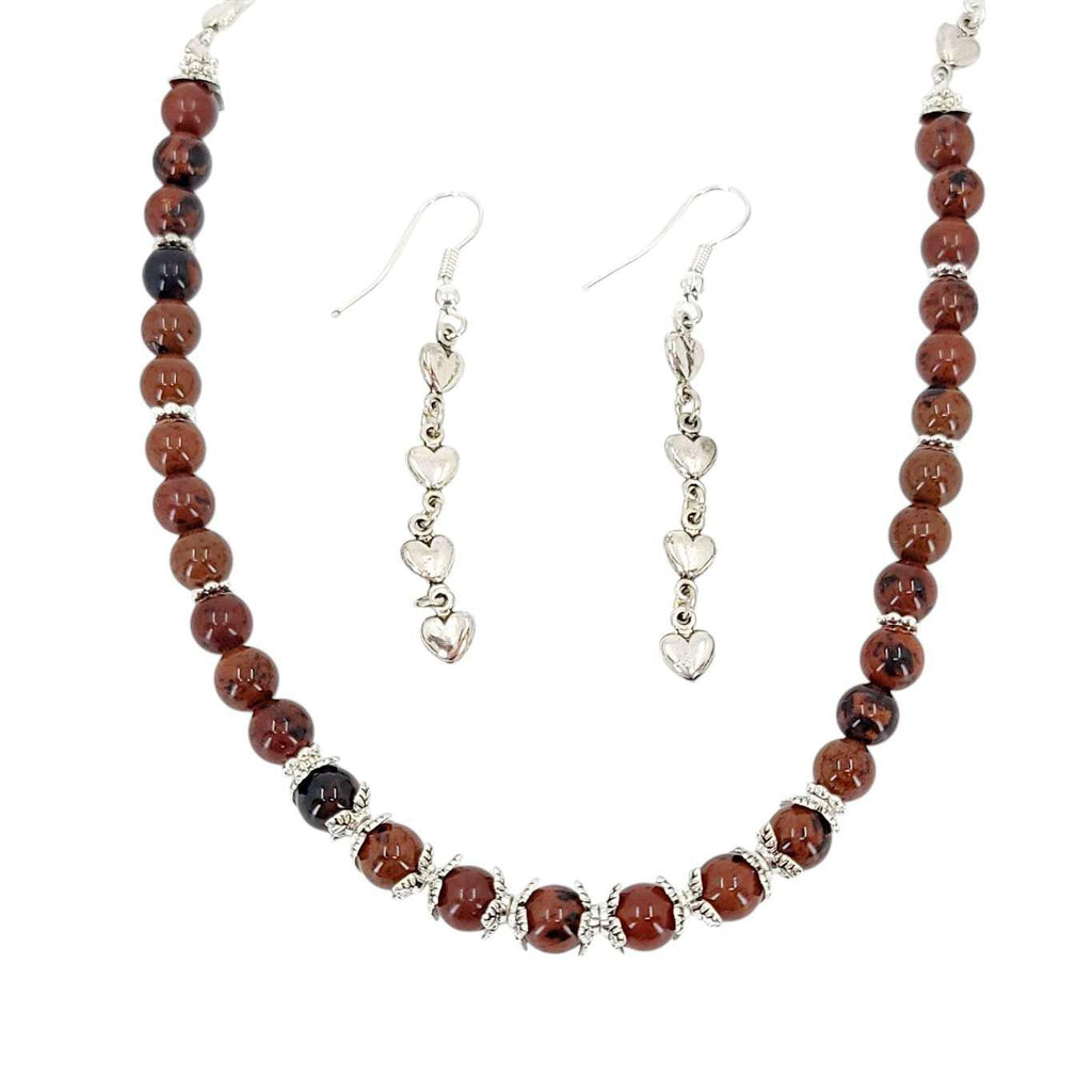 Necklace - Mahogany Obsidian Bead Chain by Tiny Aloha