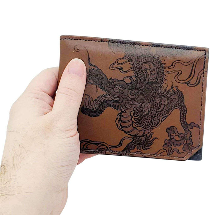 Leather Wallet - Dragon (Brown) by Backerton
