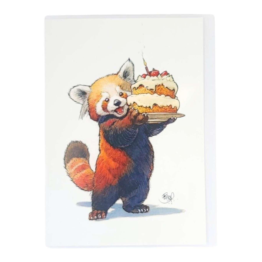 Card - Birthday - Red Panda Cake by Shawn Braley, image 1 of 2