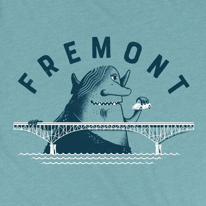 Adult Crew Neck - Fremont Bridge Blue Lagoon Neighborhood Tee (XS - 3XL) by Factory 43