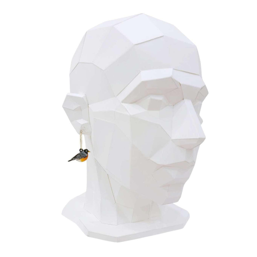 Earrings - American Robin (Gold Hoops) by Fresh Cuttery