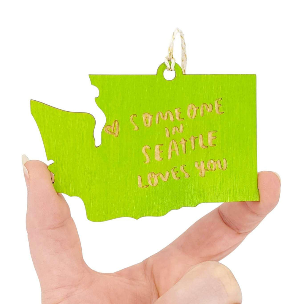 Ornaments - Large - Someone in SEATTLE Loves You WA State (Assorted Colors) by SnowMade