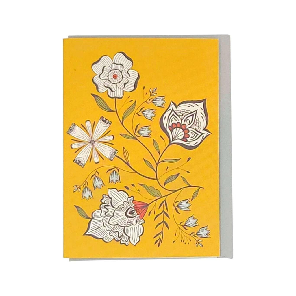 Mini Card - All Occasion - Mustard Floral by Amicreative