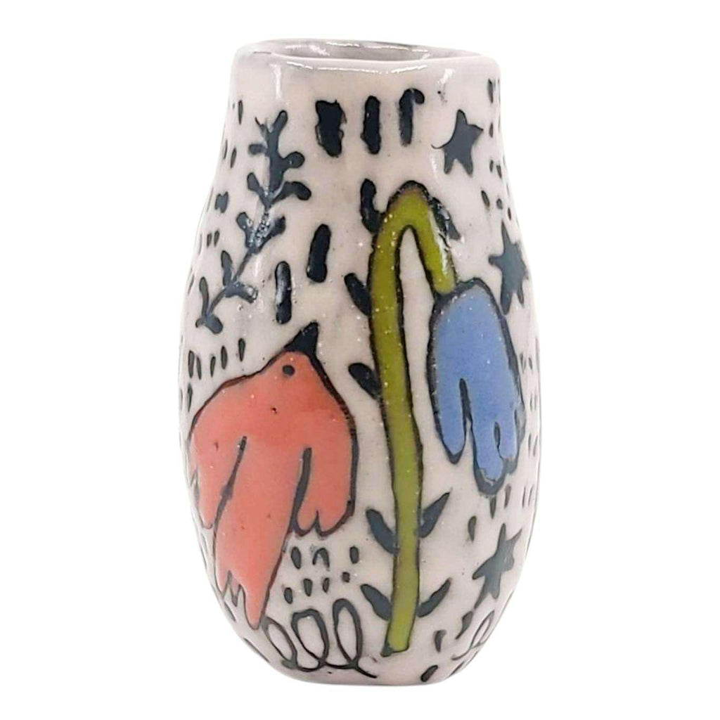 Mini Vase - Flying Birds (Pinks and Purples) by Leslie Jenner