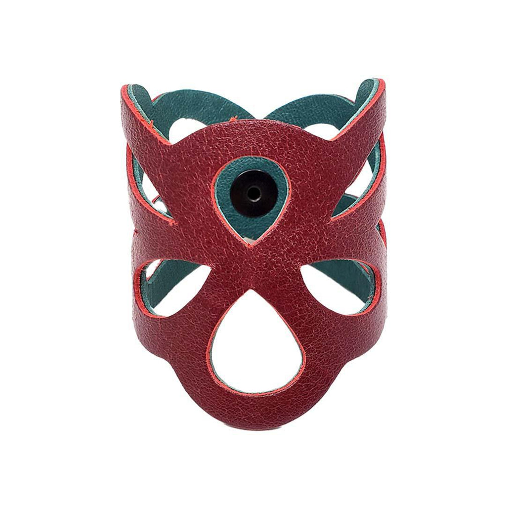 Cuff - Butterfly Reversible (Cranberry Red & Teal Lake) by Oliotto