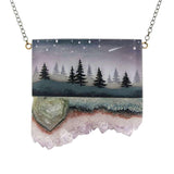 Necklace - Deep Woods Crystal (Gunmetal) by Fernworks, image 7 of 8