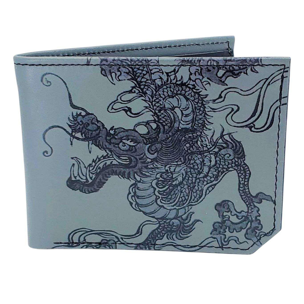 Leather Wallet - Dragon (Gray) by Backerton