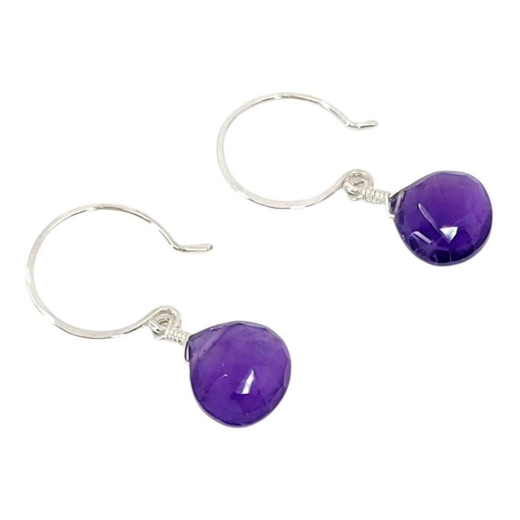Earrings - Sterling Gemstone Drops (Amethyst) by Foamy Wader