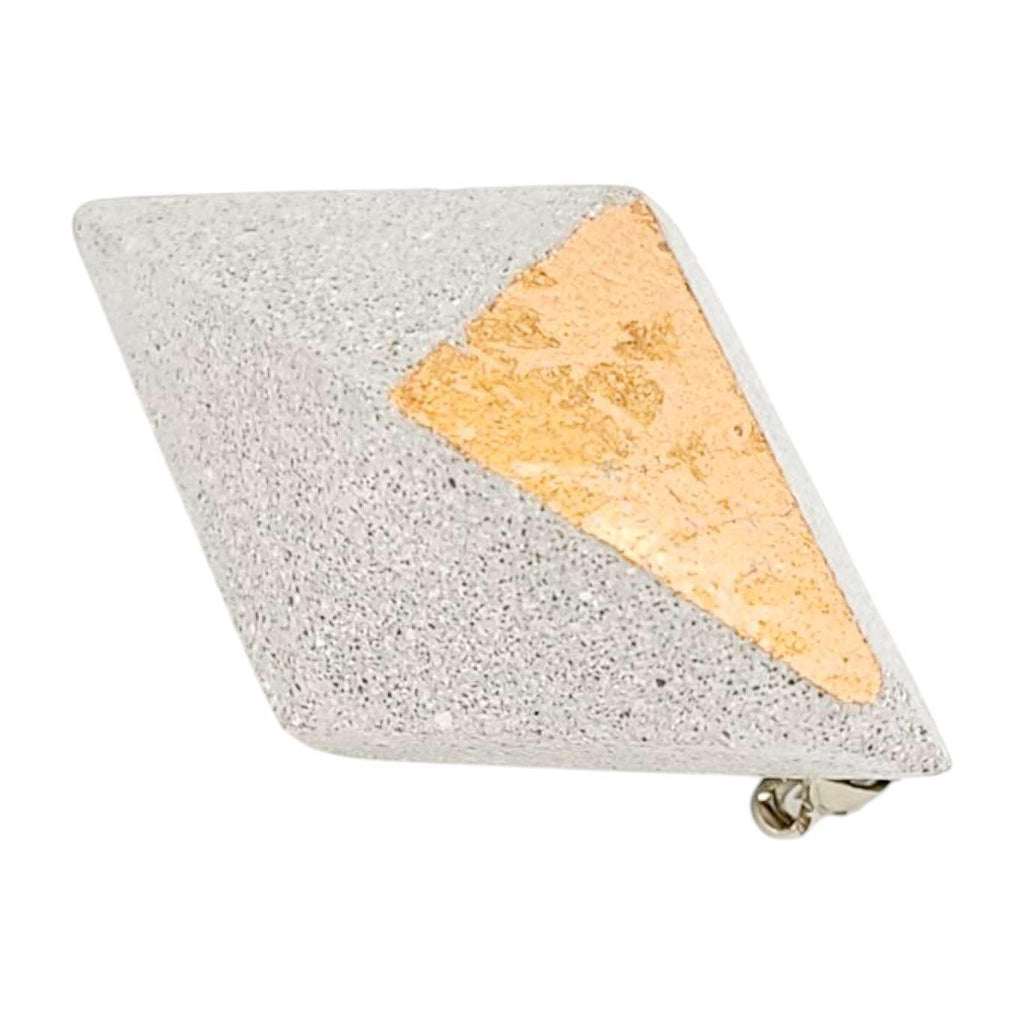 Brooch - Gilded Concrete Diamond Pin (Copper) by Studio Corbelle