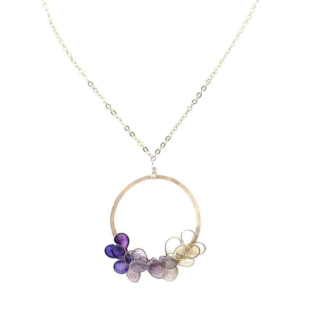 Necklace - Medium Gold Laurel (Lilac) by Verso