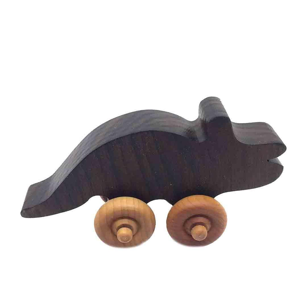 Wooden Toy - Triceratops Dinosaur on Wheels by Baldwin Toy Co.
