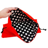 Bag - Chomper Buddy Drawstring (Red BW Polka Dots) by Peek A Boo Plush, image 2 of 5