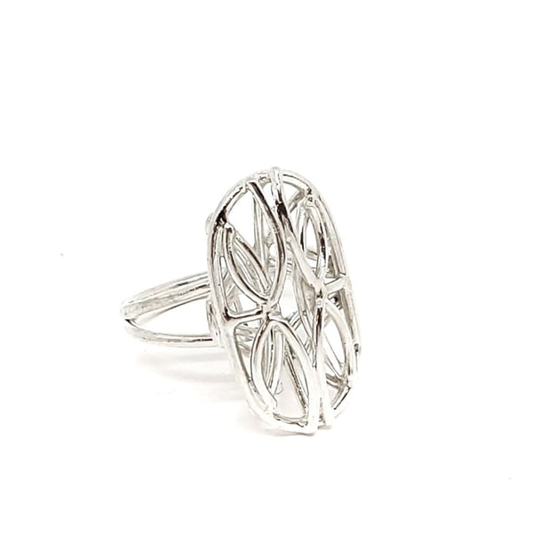 Ring - Size 6.5 - Oval Openwork Argentium Silver by Jen Surine