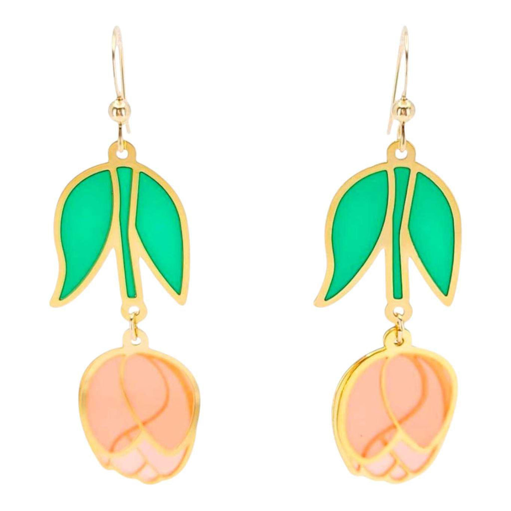 Earrings - Layered Tulip Dangles by Hemleva