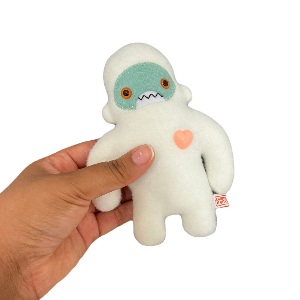 Mini Yeti in a Bag - White Cream (Assorted Face and Eye Colors) by Careful It Bites