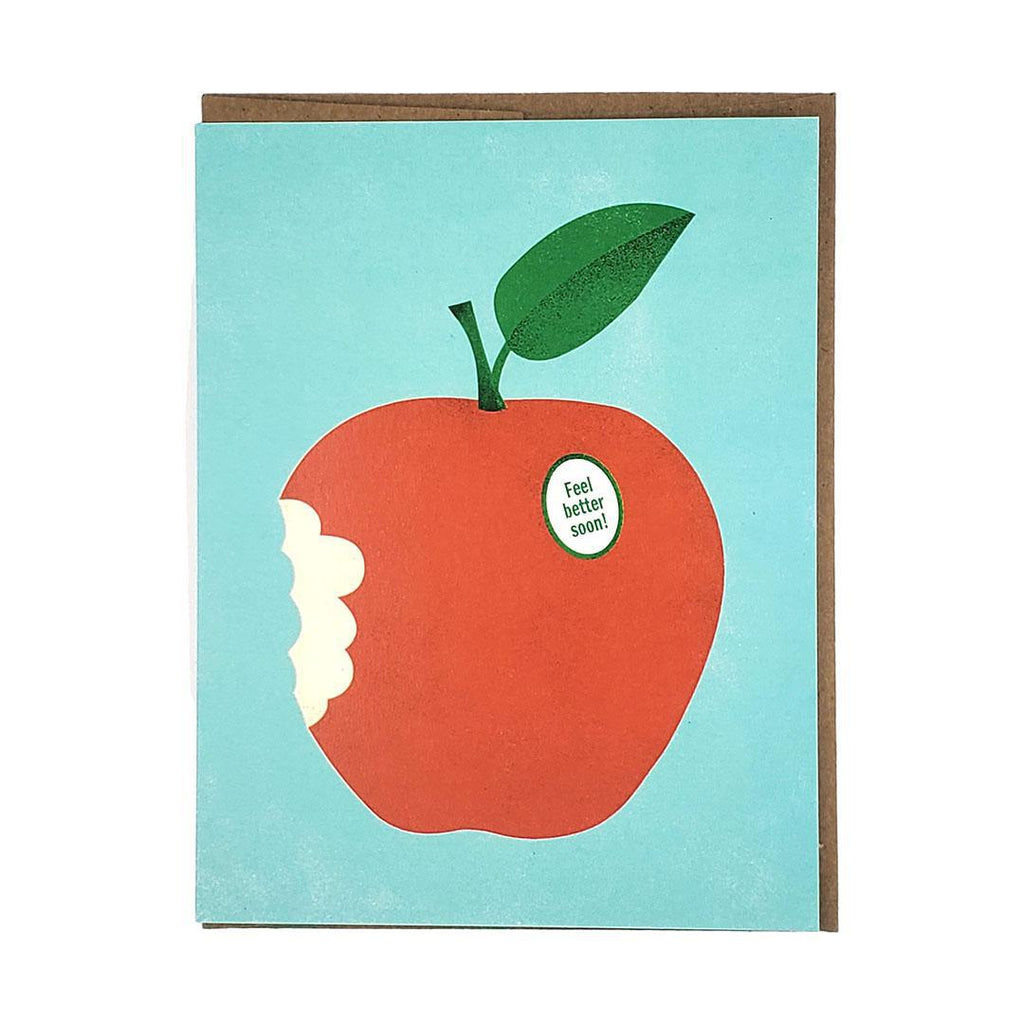 Card - Get Well - Red Apple Feel Better Soon by Orange Twist