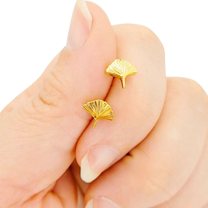 Earrings - Ginkgo Studs by Hemleva