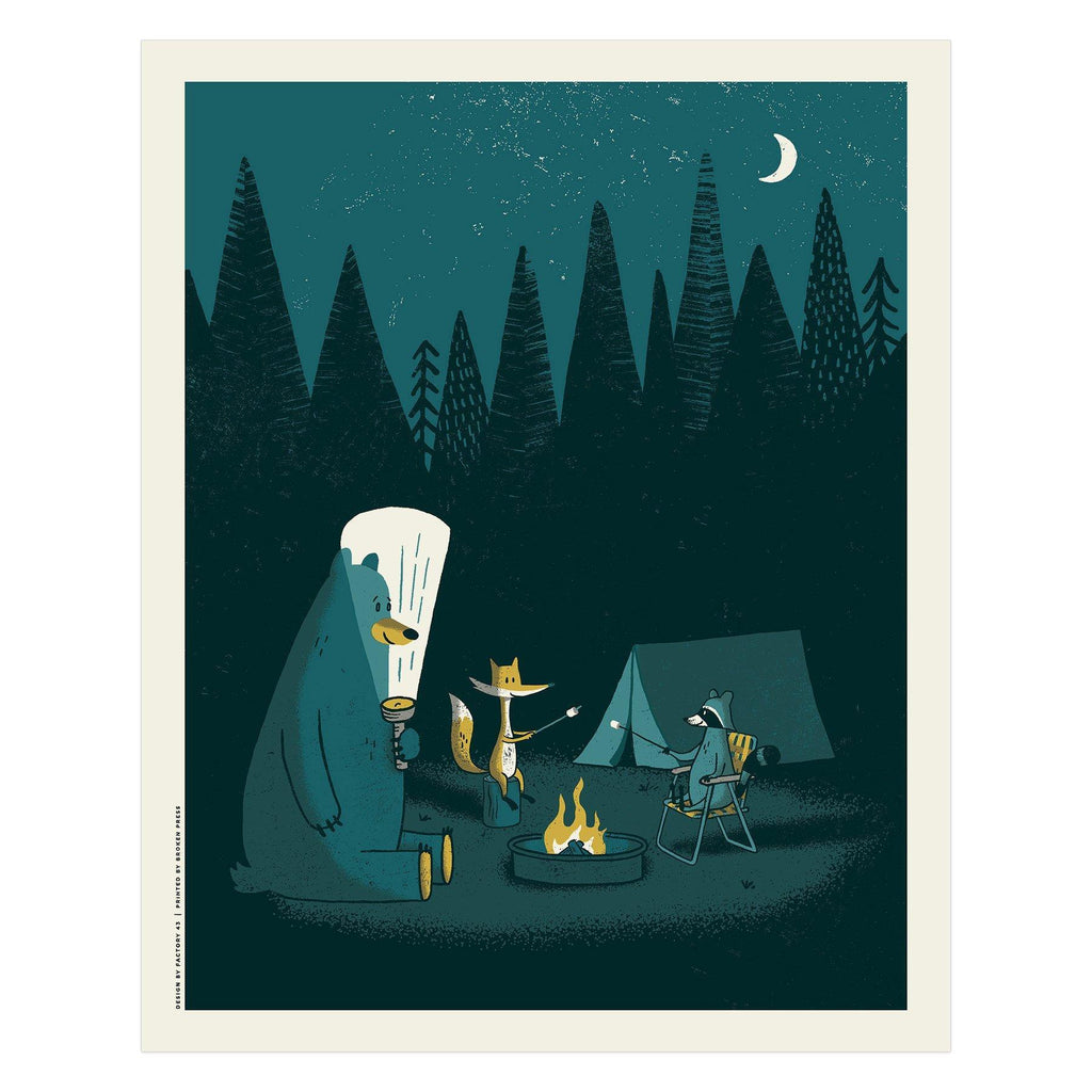 Art Print - 16x20 - Camping Out Limited Edition Poster by Factory 43