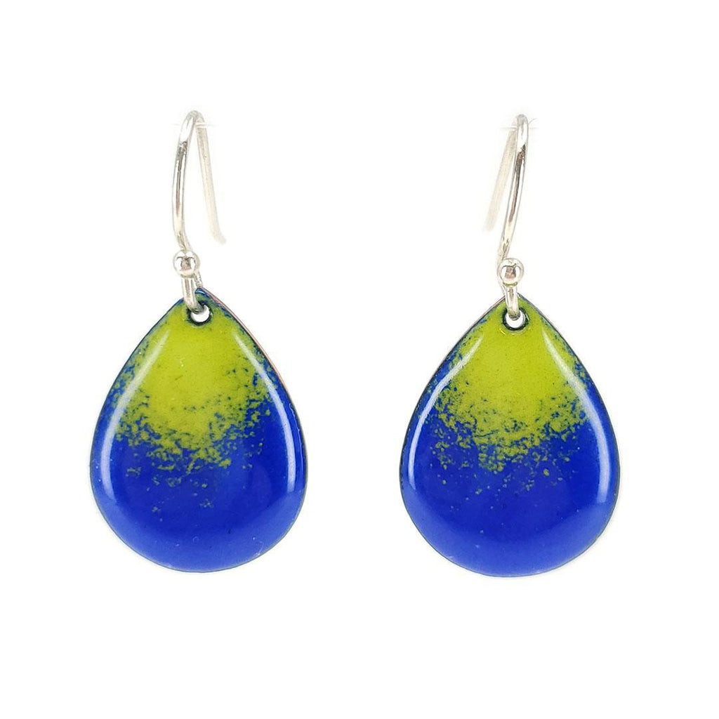 Earrings - Gradient Small Teardrop (Green Blue) by Magpie Mouse Studios