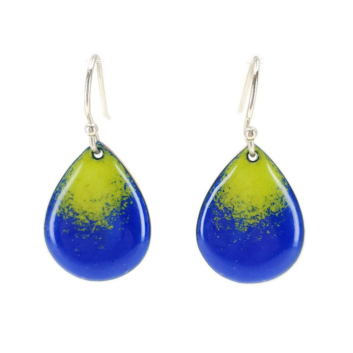 Earrings - Gradient Small Teardrop (Green Blue) by Magpie Mouse Studios