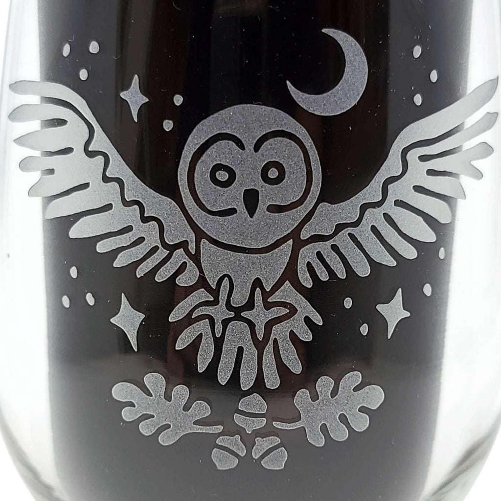 Stemless Wine Glass - Owl + Oak by Bread and Badger