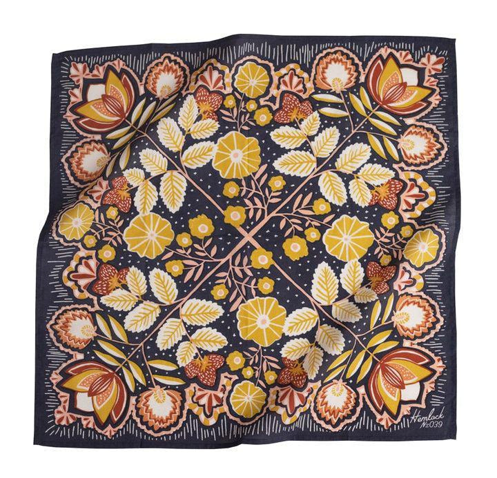 Bandana - Elsie (Floral on Navy) by Handker Bandanas
