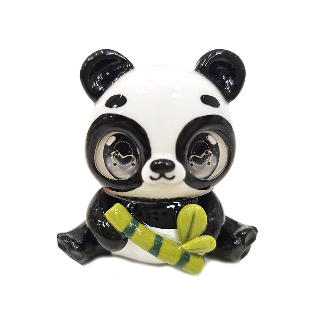 Figurine  - Panda with Green Bamboo by Aii Crafts