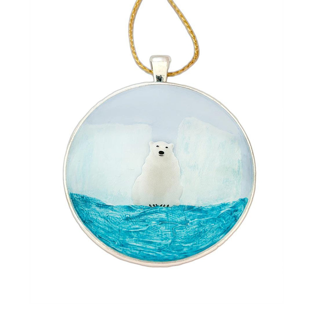 Ornament - Polar Bear and Icebergs (More Water) Ornament by XV Studios