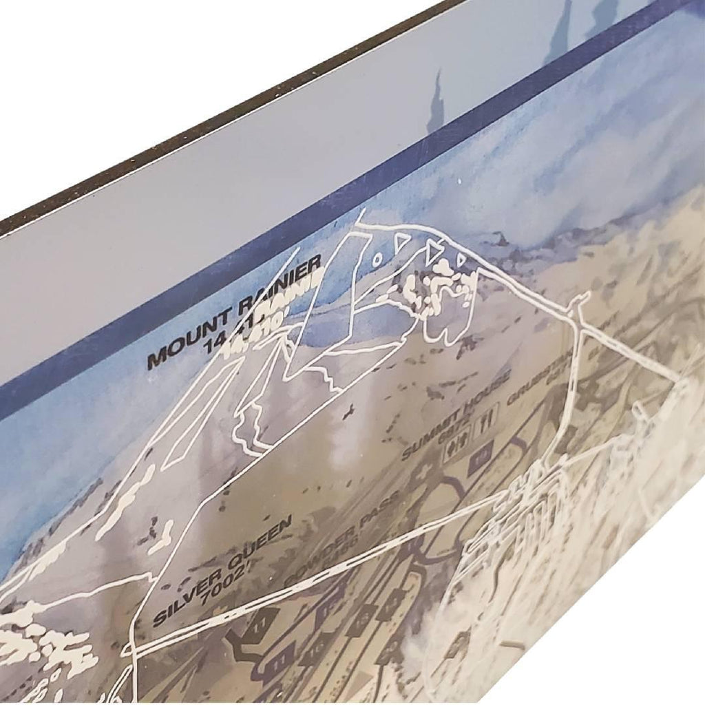 Wall Art - 16x6in - Ski Lift Crystal Mountain Floating Frame Map by Modern Terrain Collection