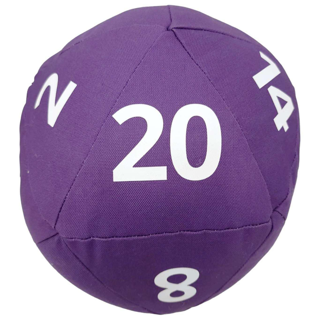 Pillow - Large D20 Plush in Purple Canvas with White Numbers by Saving Throw Pillows