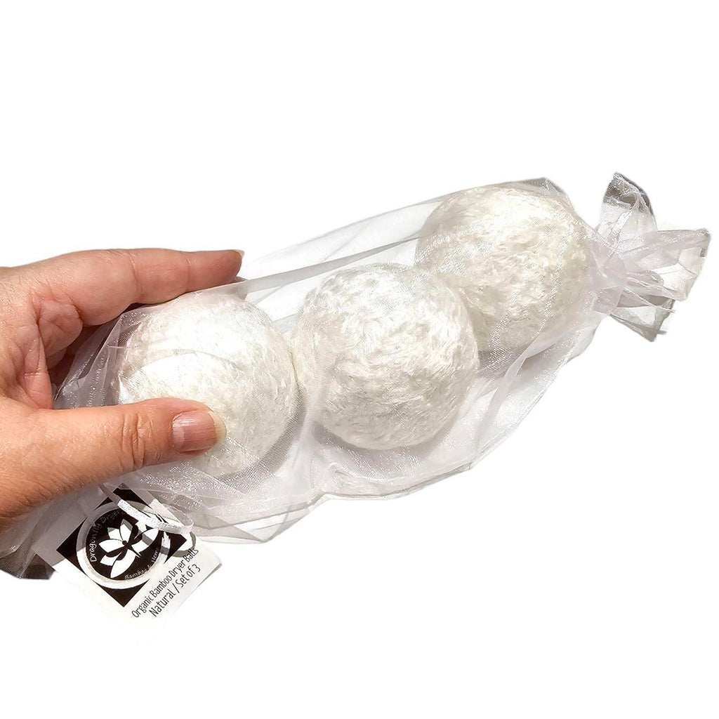 Dryer Balls - 3 pack - Organic Bamboo (Natural) by Dragonfly Dryer Balls