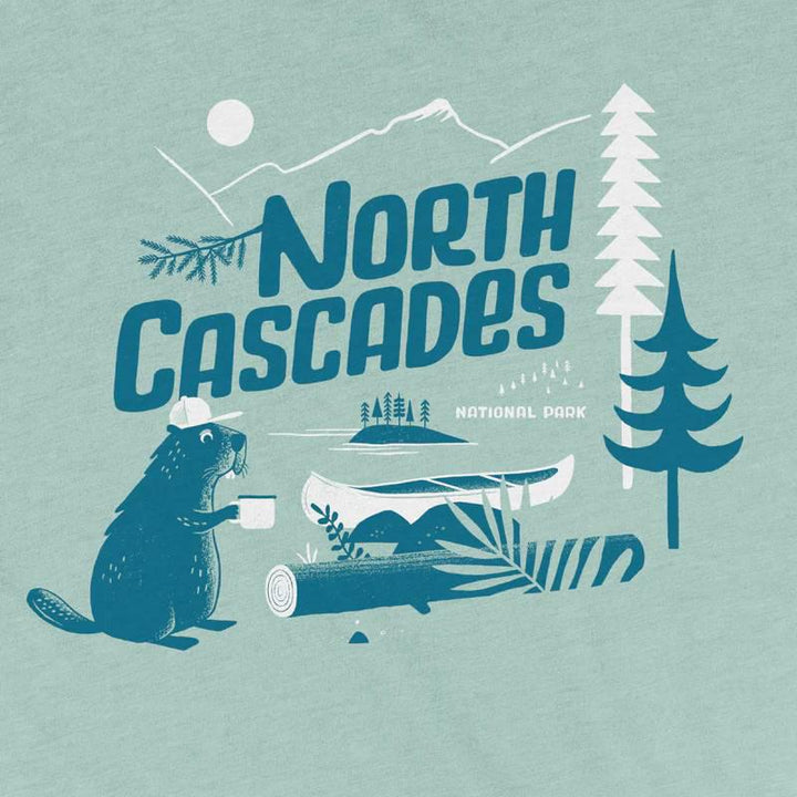 Adult Crew Neck - North Cascades Heather Dusty Blue Tee (XS - XL) by Factory 43