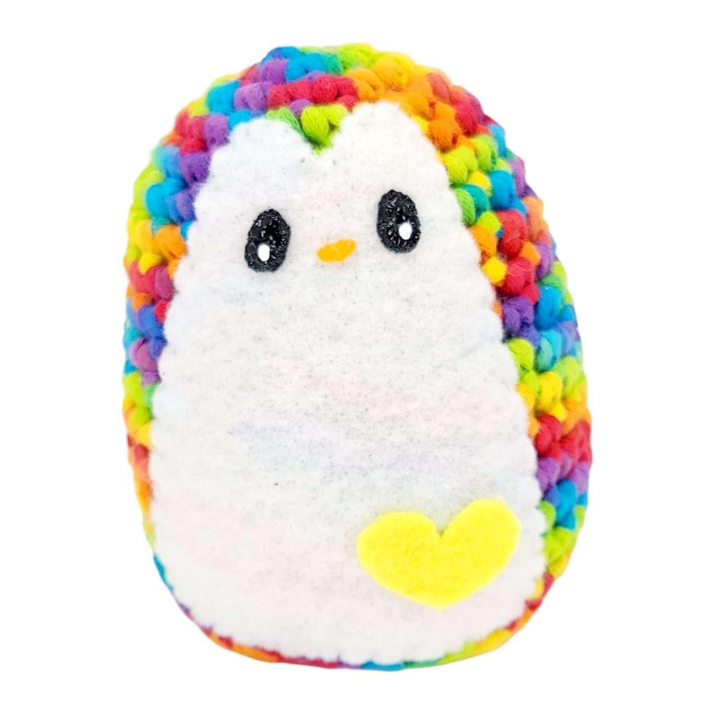 Plush Toy - Medium Penguin (Rainbow with Yellow Heart) by Moyo Workshop