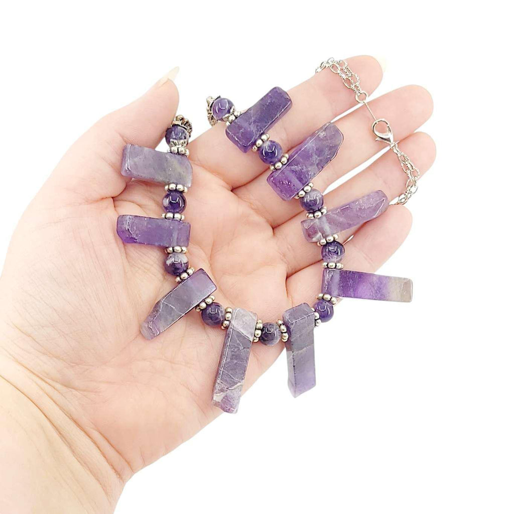 Necklace - Graduated Slabs (Amethyst) by Tiny Aloha