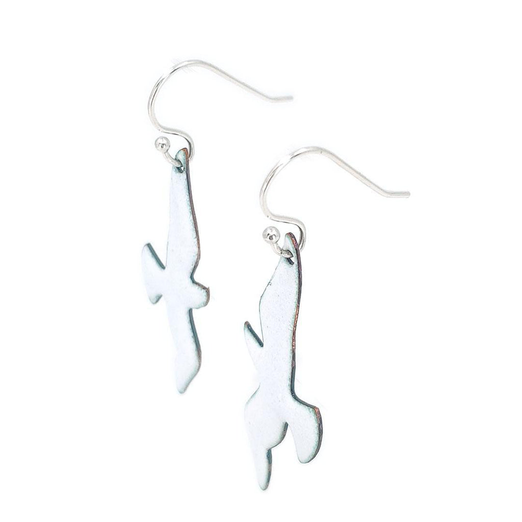 Earrings - Solid Long Seagull (White) by Magpie Mouse Studios