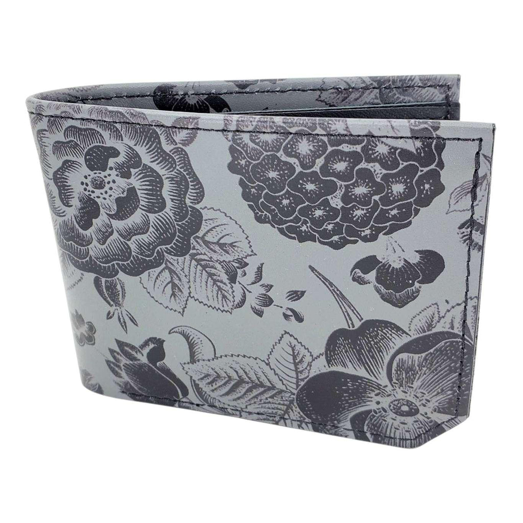 Leather Wallet - Floral (Gray) by Backerton