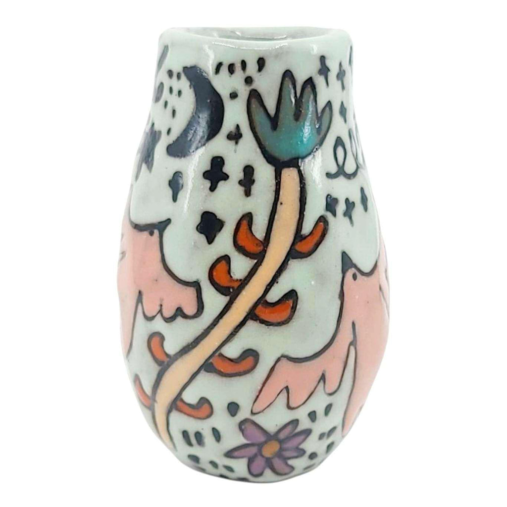 Mini Vase - Flying Birds (Greens and Blues) by Leslie Jenner