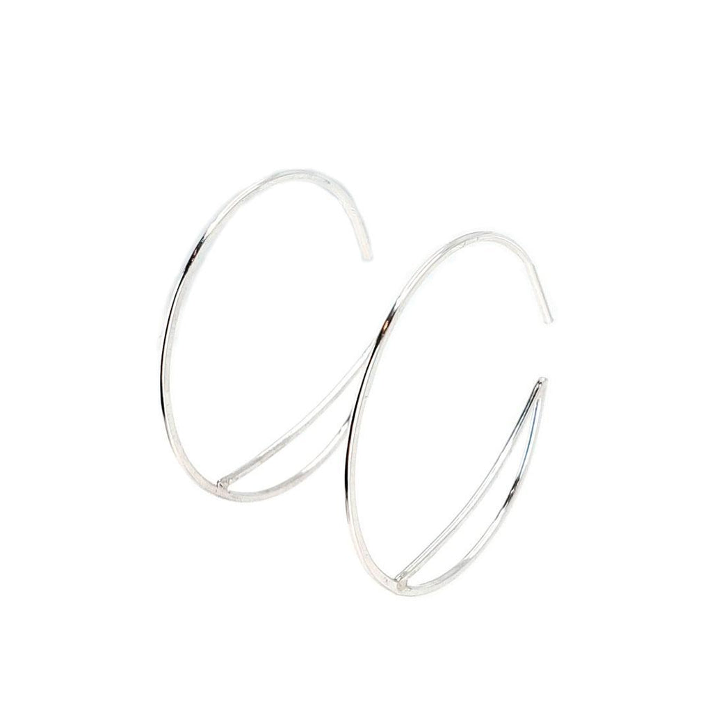 Earrings - Small Bridge Silver Hoops by Verso