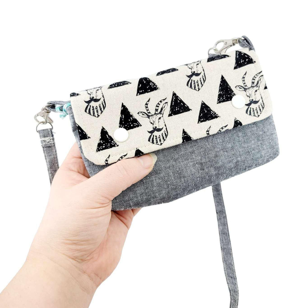 Bag - Hipster Deer Small Snap Pouch in Black by Belly of a Whale