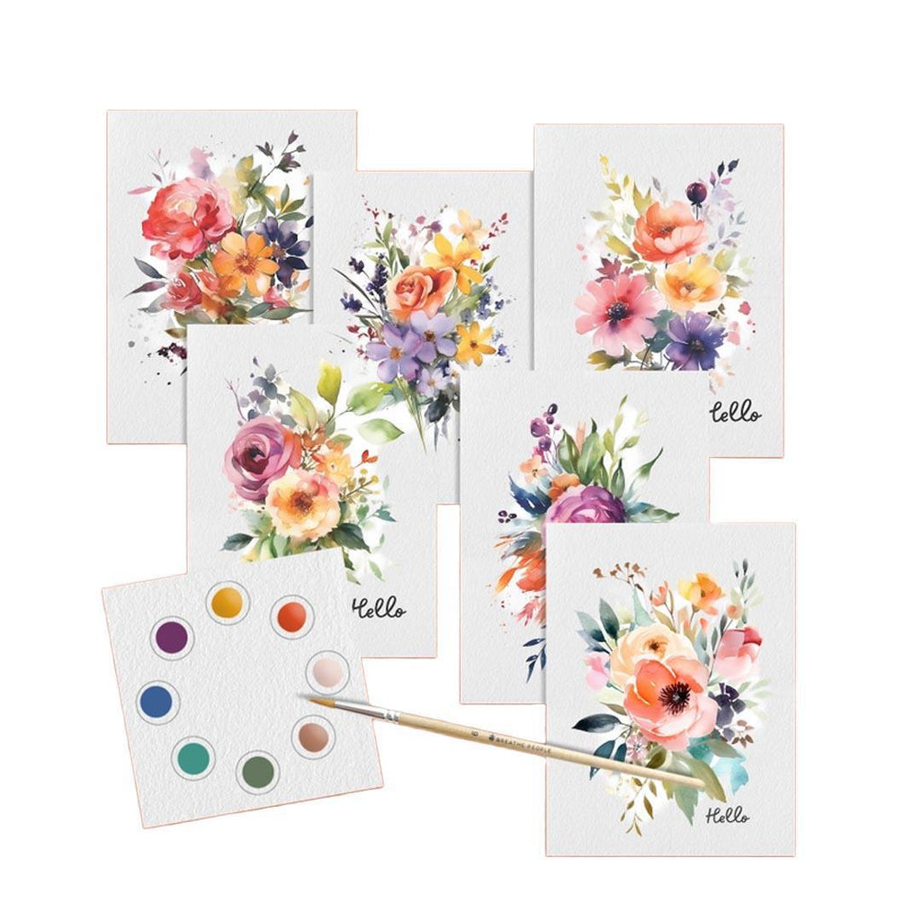 Watercolor Kit - Set of 6 Botanicals All in One Beginner Kit by Breathe People