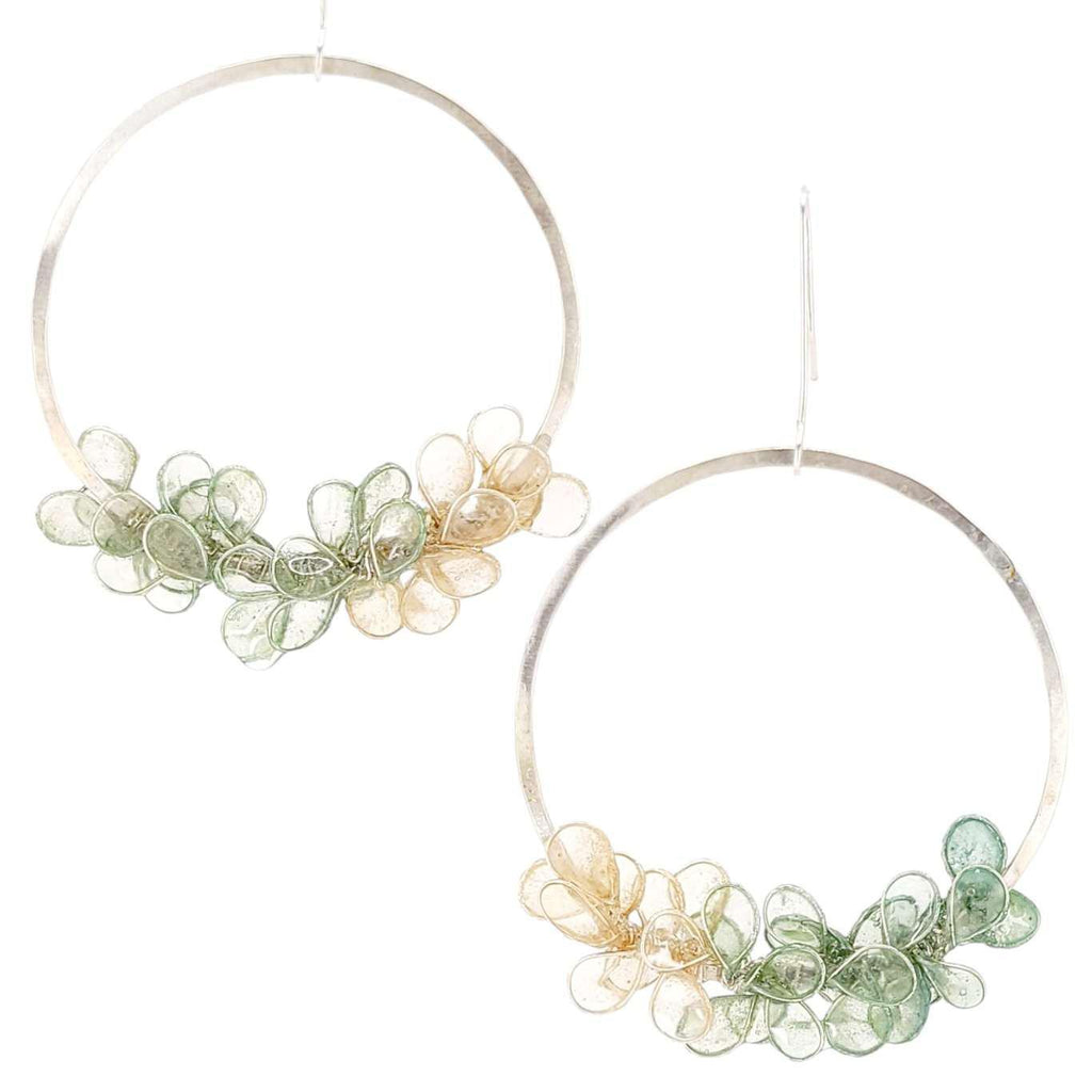 Earrings - Large Silver Laurel (Assorted Colors) by Verso