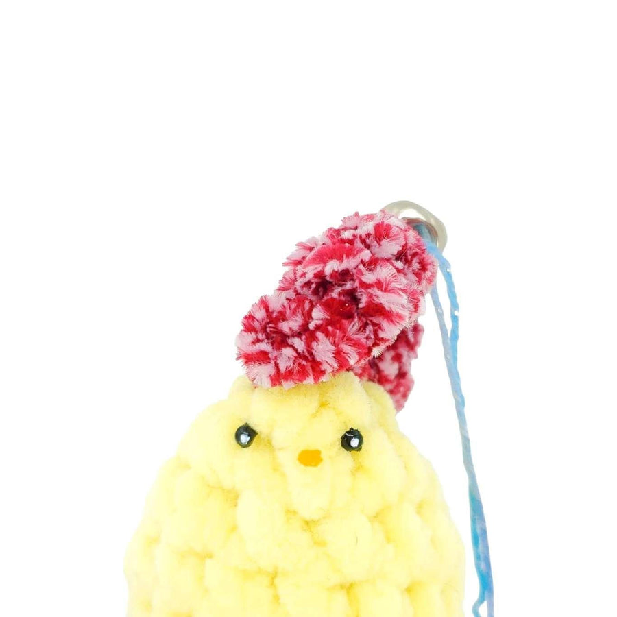 Ornament - Plush Pocket Chicken with Bell (Yellow - Assorted) by Moyo Workshop, image 3 of 9