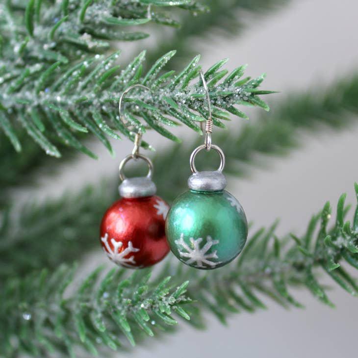 Earrings - Mismatched Christmas Ornaments by Mariposa Miniatures
