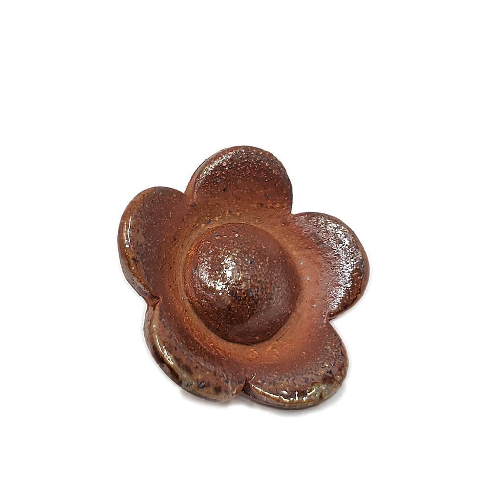 (20% Off) Ceramic Pin - Plum Sakura with Small Center by Jennifer Fujimoto