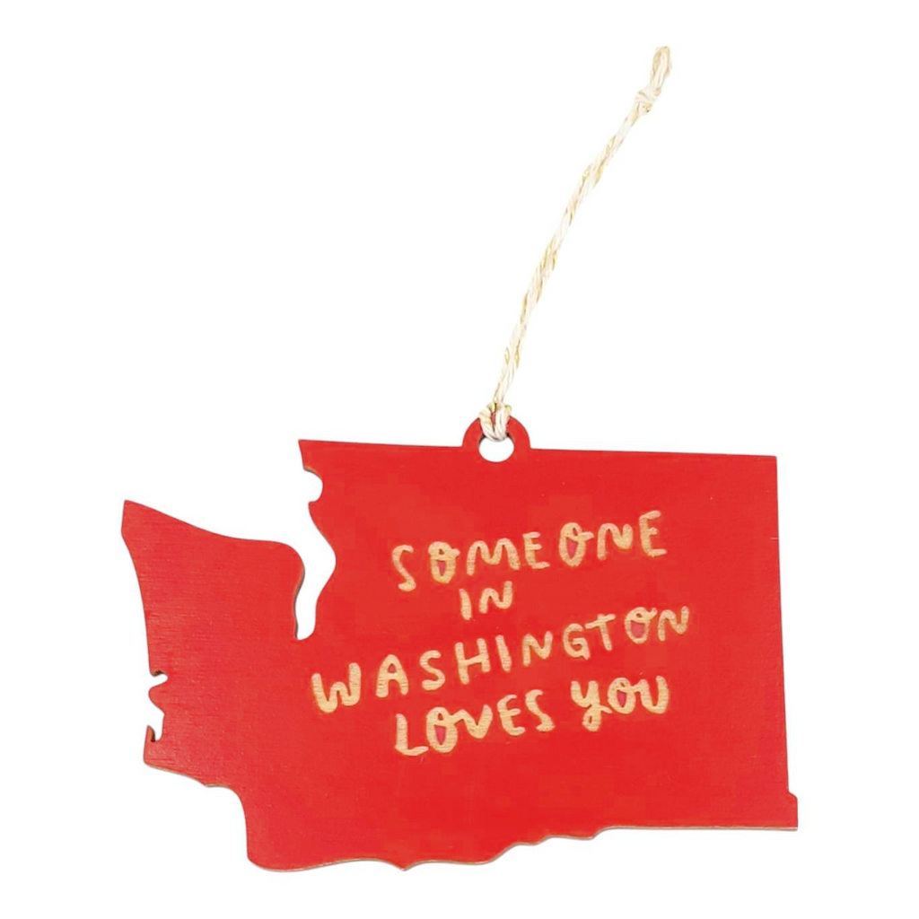 Ornaments - Large - Someone in WA Loves You WA State (Assorted Colors) by SnowMade