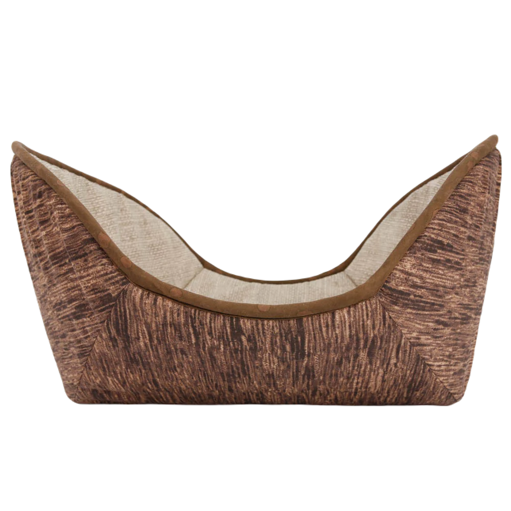 Jumbo The Cat Canoe - Brown Wood Grain with Burlap Print Lining by The Cat Ball
