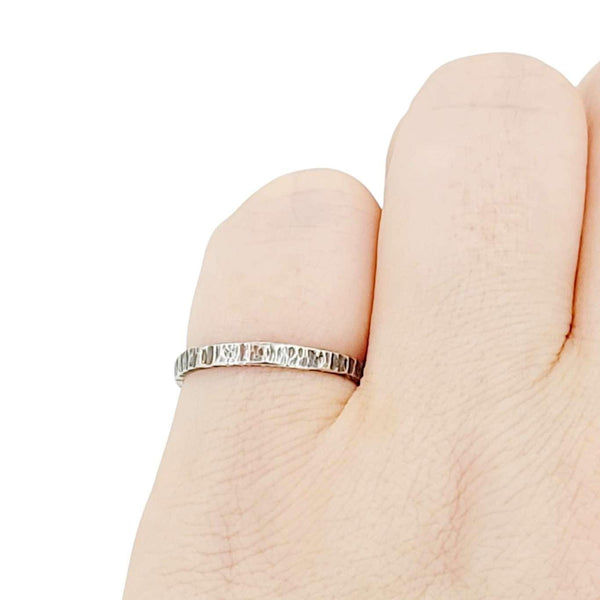 Ring - Sizes 7, 8 - Wood Grain Texture (Sterling Silver) by Taviametal