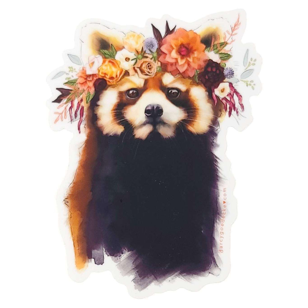 Sticker - 4 in - Red Panda Vinyl by Darcy Goedecke